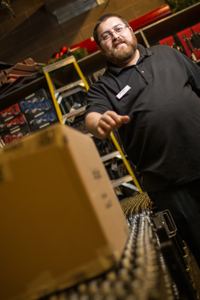 Lifeworks Associate Andrew Wilmes works in the receiving department at Herberger’s.