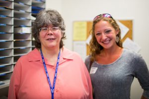 Denise McCofferty with job coach Amanda Swanson.