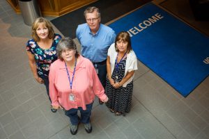 Lifeworks Associate Denise McCofferty (front) with co-workers Dan Hughes, Janet Haidar, and Kris Pomeroy.